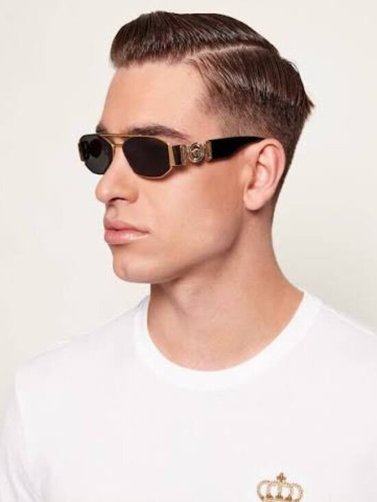 Versace VE2287 100171 Rectangle Sunglasses – Gunmetal / Grey main image 8